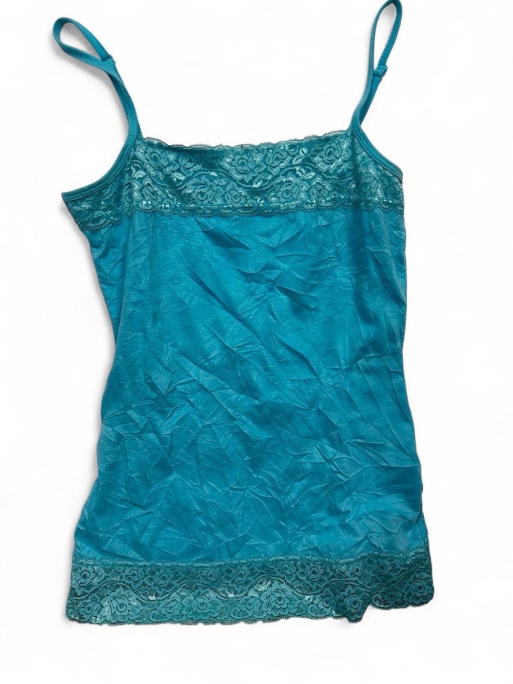 Studio Y Y2K Blue Lace Trim Cami Top